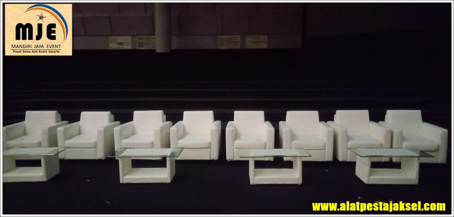 sewa kursi sofa kotak single warna putih Pilihan Terbaik