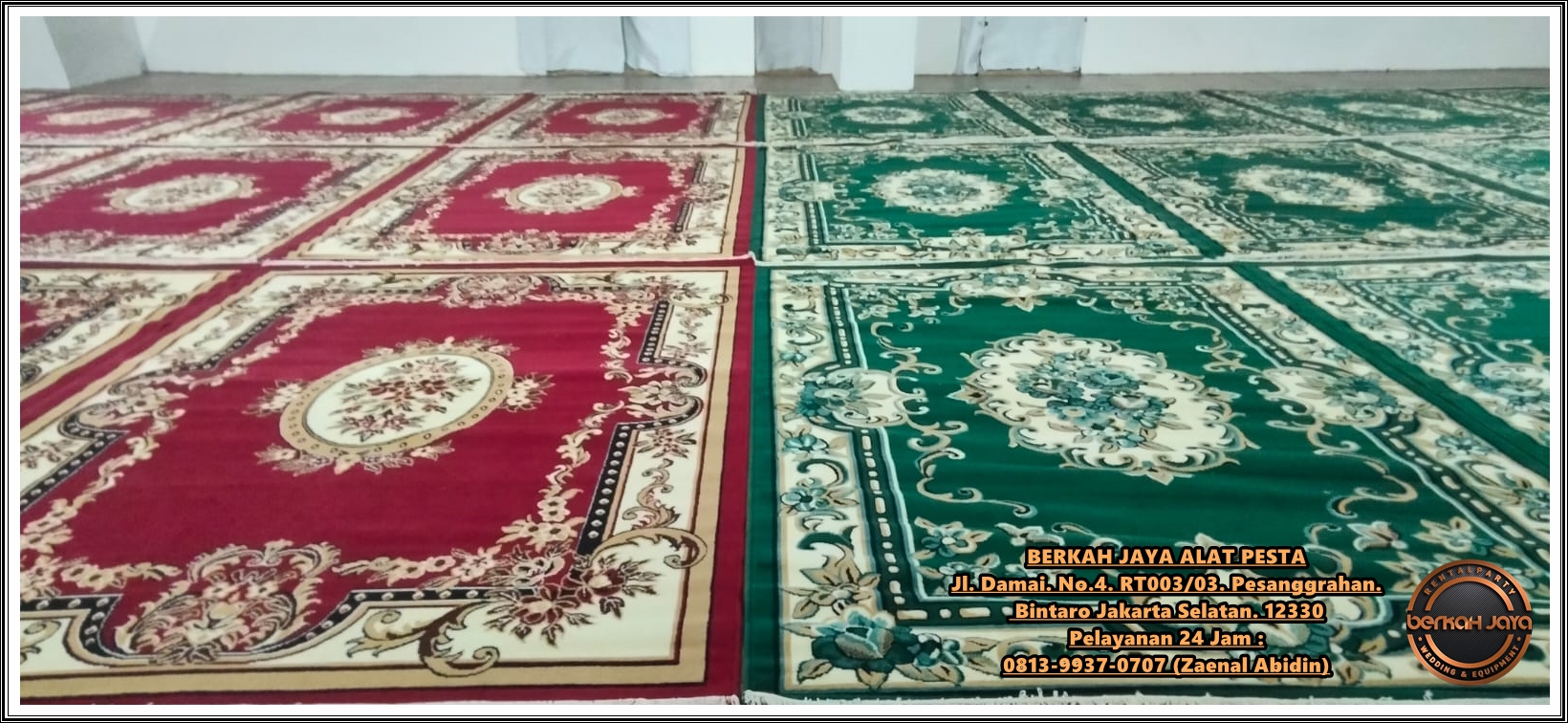 Rental Karpet Permadani Merah Dan Hijau Type Turkey Di Jakarta