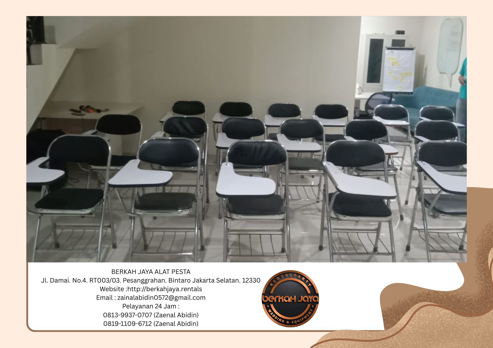 Pusat Sewa Kursi Stainless Type Kuliah Lipat BSD Tangerang