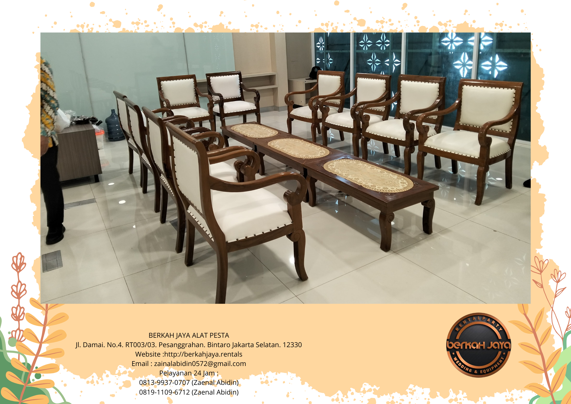 Sewa Kursi Meja VIP Kayu Daerah Jakarta Pusat Model Terbaru