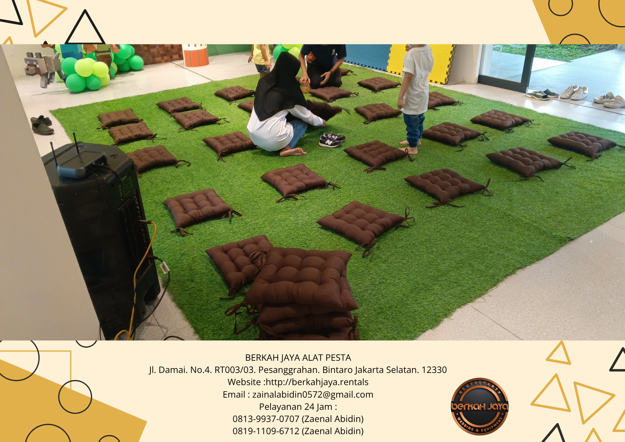 Rental Flooring Rumput Sintetis Hijau Area Tebet Jakarta Selatan