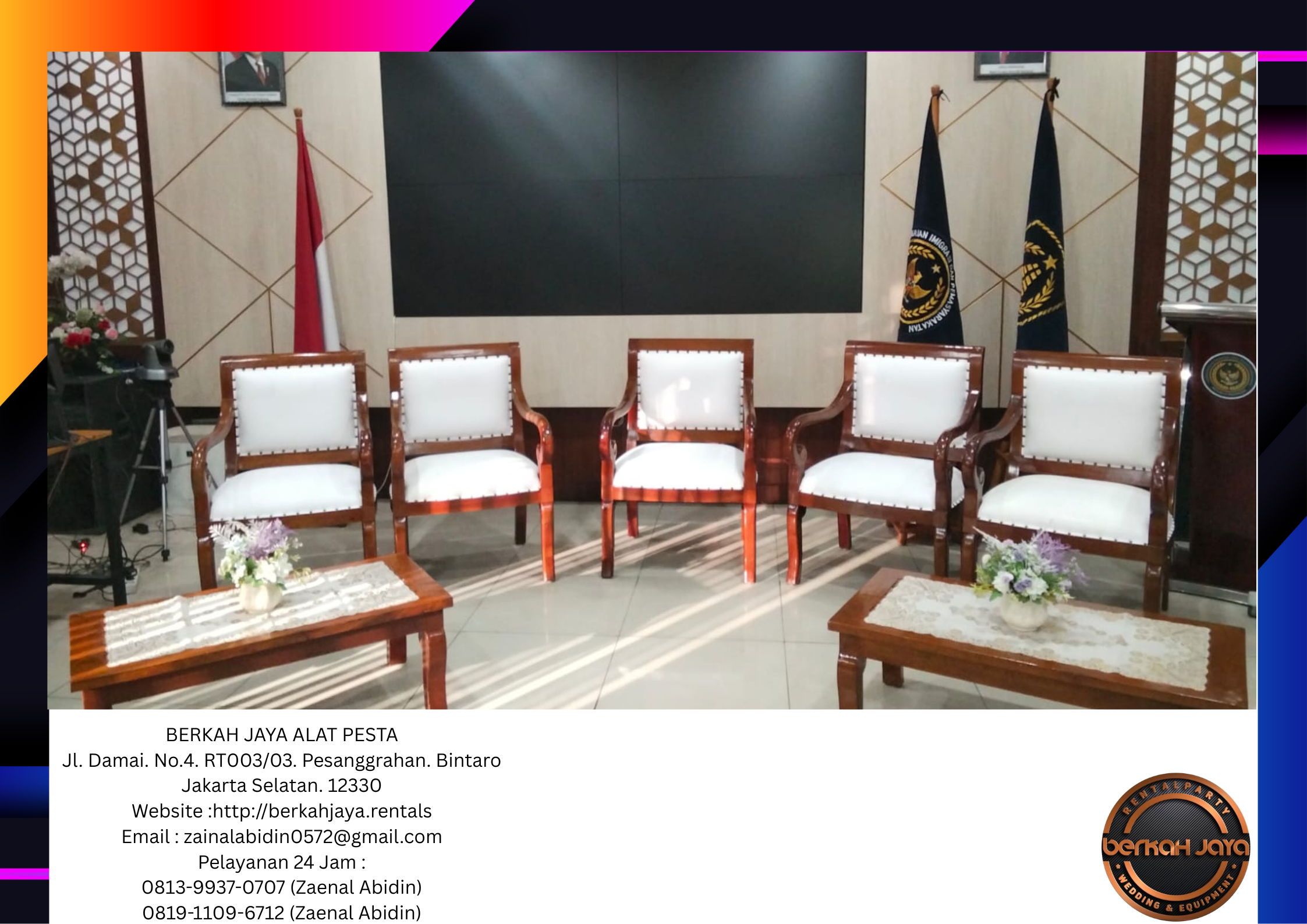 Spesialis Sewa Kursi VIP Kayu Daerah Jakarta Siap Kirim