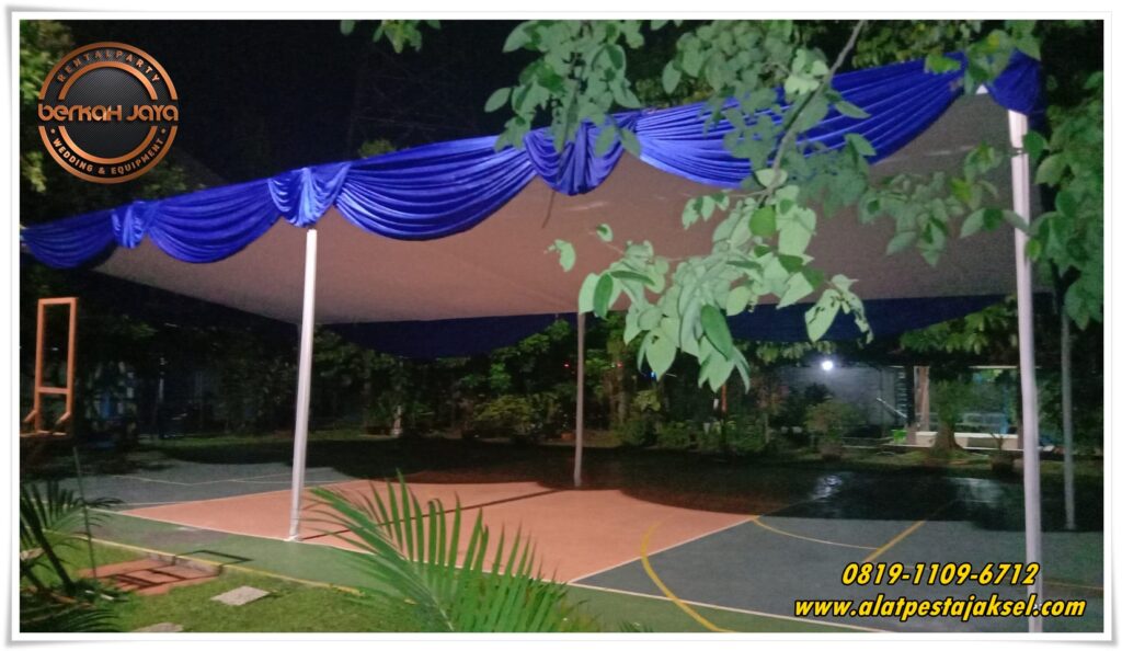 Sewa Tenda Konvensional Dekorasi Plafon Biru