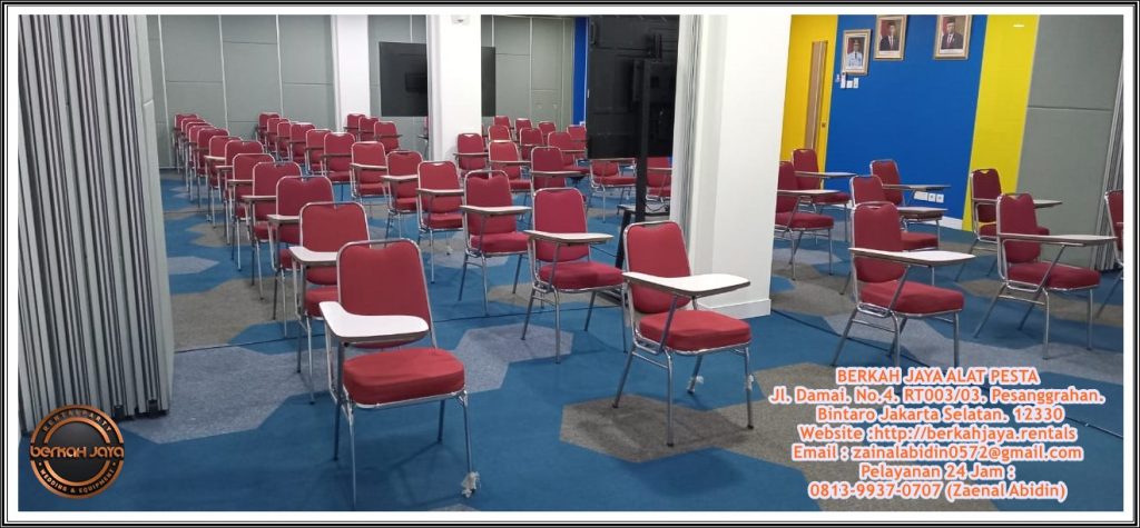 Sewa Kursi Kuliah Hitam Dan Kursi Test Merah Area Jakarta Selatan