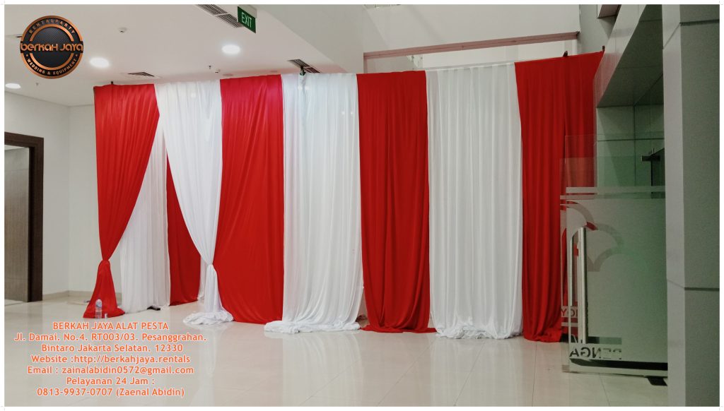 Sewa Tirai Dinding Merah Putih Area Jakarta Selatan
