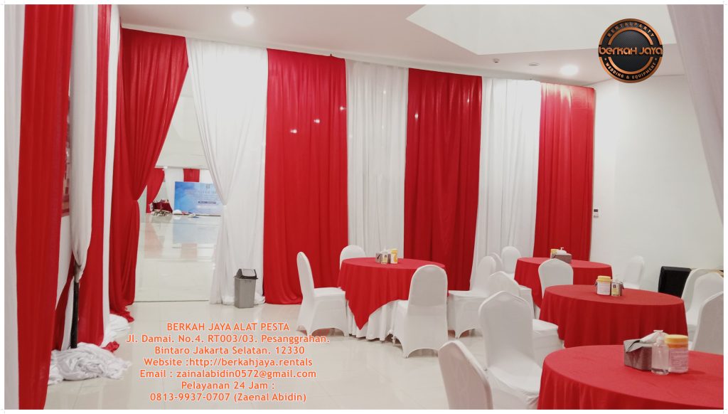Sewa Tirai Dinding Merah Putih Area Jakarta Selatan