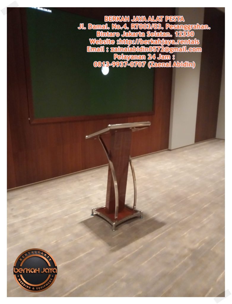 Sewa Podium Frame Stainless Warna Coklat Di Jakarta Selatan