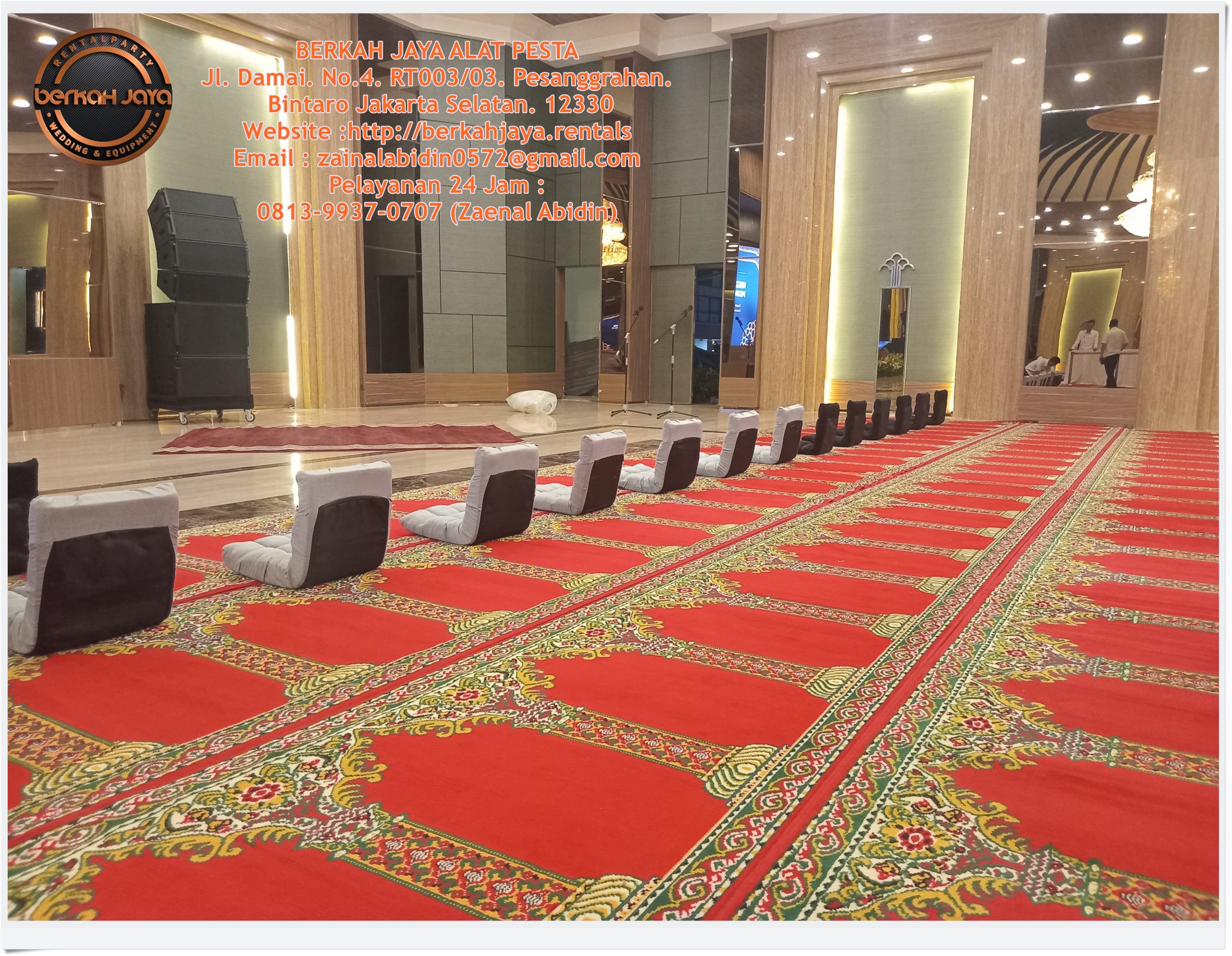Sewa Karpet Sajadah Masjid Merah Dan Panggung Area Jakarta Selatan