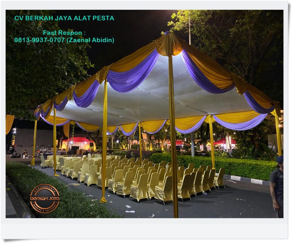Menyewakan Tenda Konvensional Dekorasi Plafon Area Karawang Harga Murah