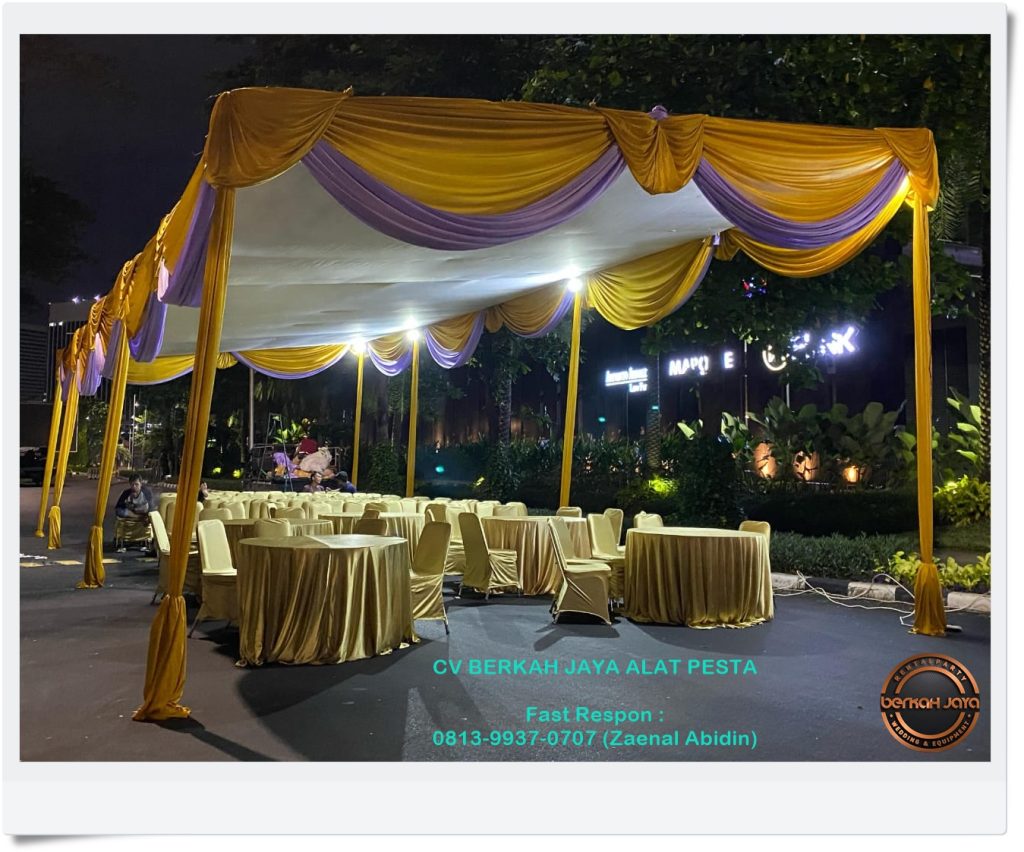 Menyewakan Tenda Konvensional Dekorasi Plafon Area Karawang Harga Murah