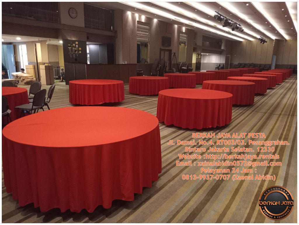 Rental Meja Bulat Aneka Model Dan Warna Cover Di Jakarta Pusat