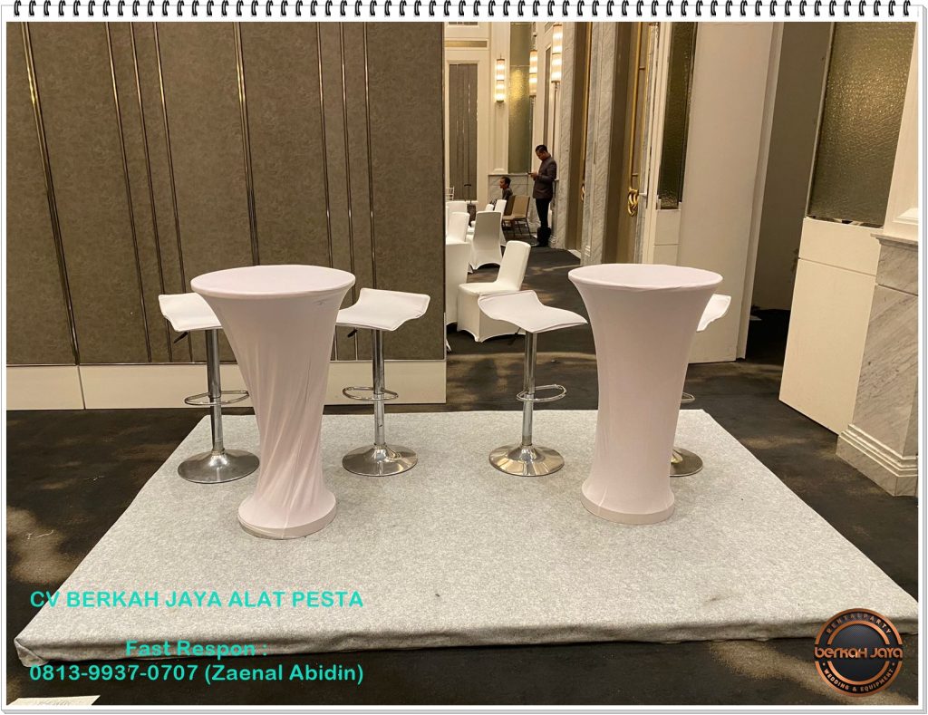 Jasa Sewa Meja Barstool VIP Kaca Dan Multiplek Cover Di Jakarta