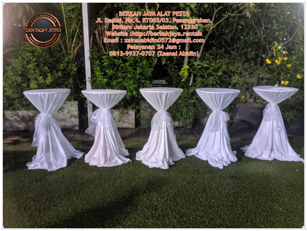 Jasa Sewa Meja Barstool VIP Kaca Dan Multiplek Cover Di Jakarta