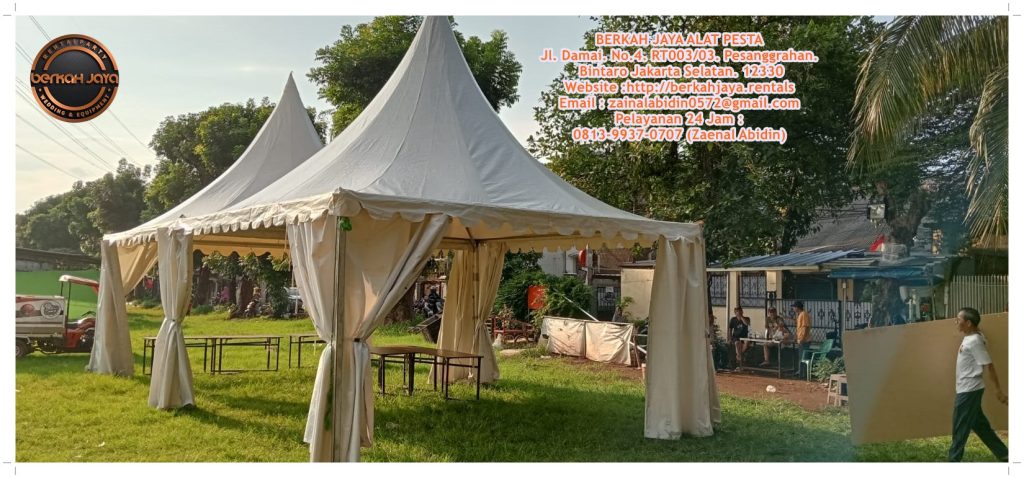 Sewa Tenda Kerucut Putih Di Area Jakarta Selatan Beragam Ukuran