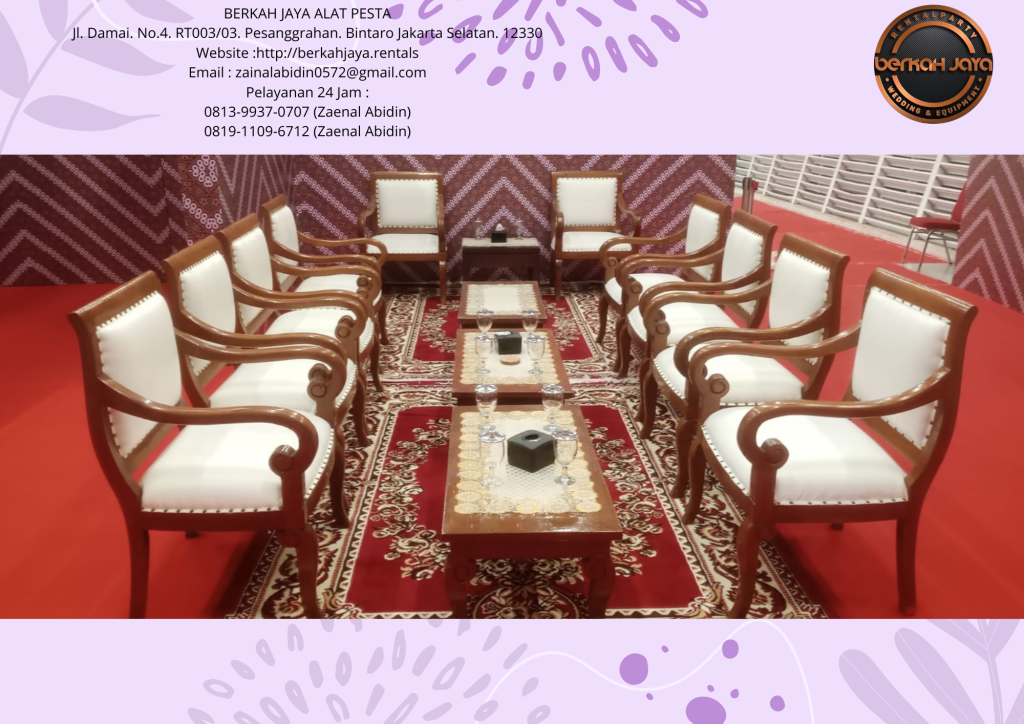 Rental Kursi VIP Kayu Type Arm Chairs Di Jakarta Selatan