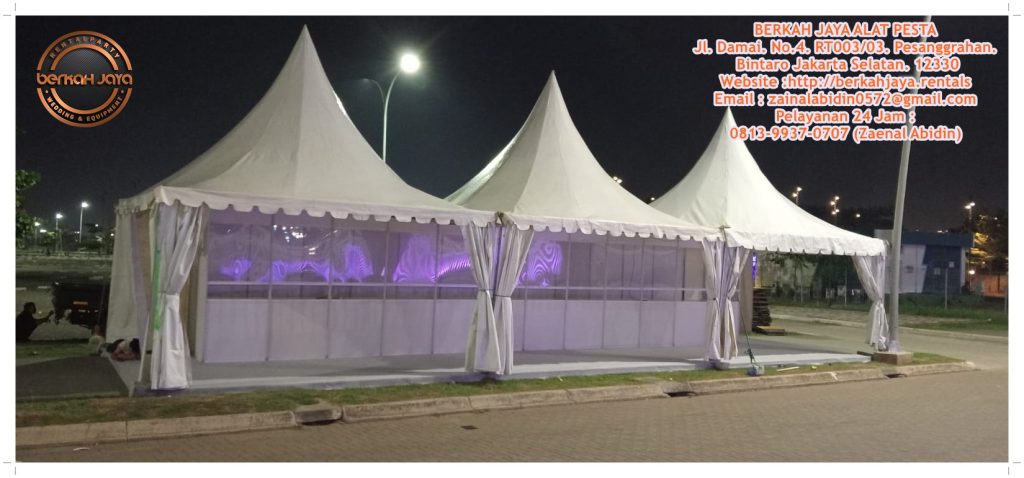 Sewa Tenda Kerucut Putih Di Area Jakarta Selatan Beragam Ukuran