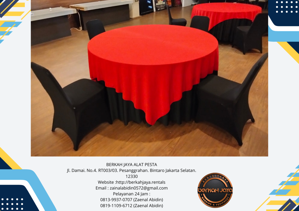 Rental Round Table Full Cover Dan Acessories Di Jakarta Selatan