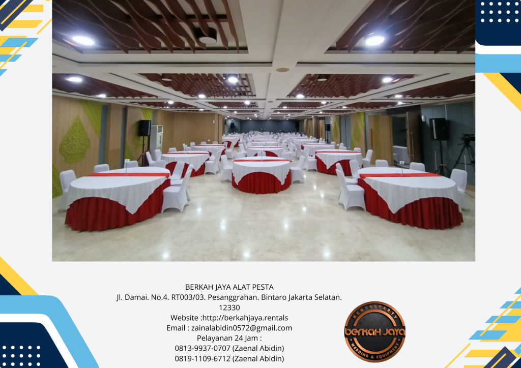 Rental Round Table Full Cover Dan Acessories Di Jakarta Selatan