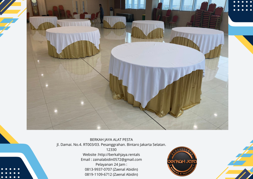 Rental Round Table Full Cover Dan Acessories Di Jakarta Selatan