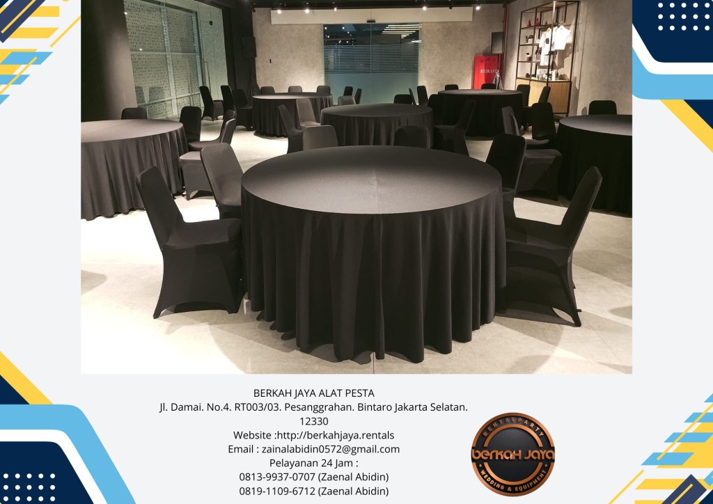 Rental Round Table Full Cover Dan Acessories Di Jakarta Selatan