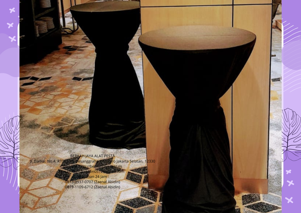 Sewa Barstool Silinder Cover Hitam Daerah Jakarta Pusat