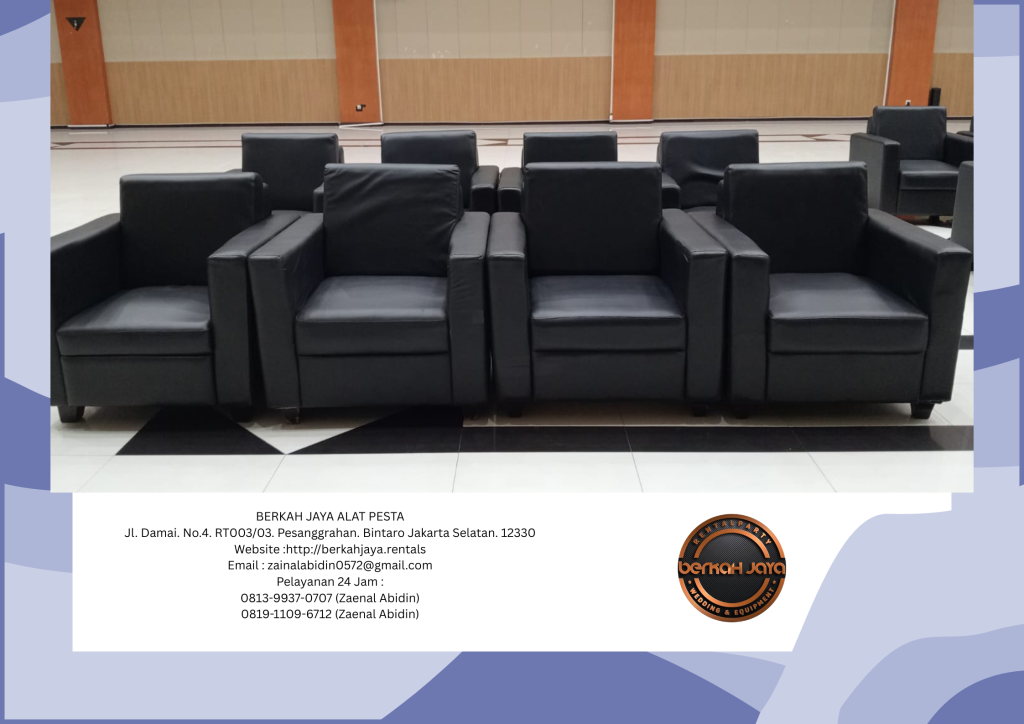 Sewa Sofa Type Double Single Warna Hitam Dan Putih Di Jakarta