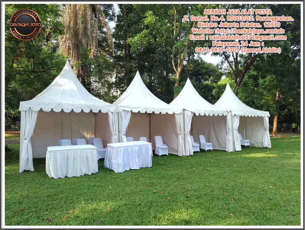 Sewa Tenda Kerucut Sarnafil Beragam Ukuran Di Area Bogor