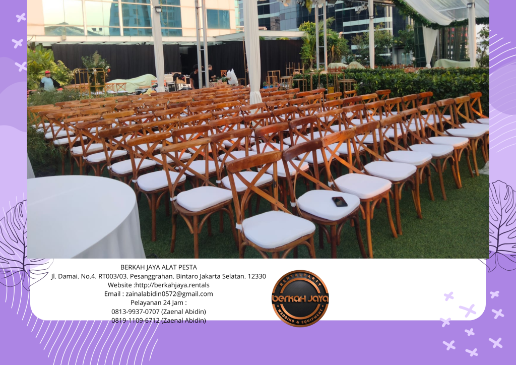 Sewa Kursi VIP Crossback Kayu Jati Set Meja Daerah Jakarta
