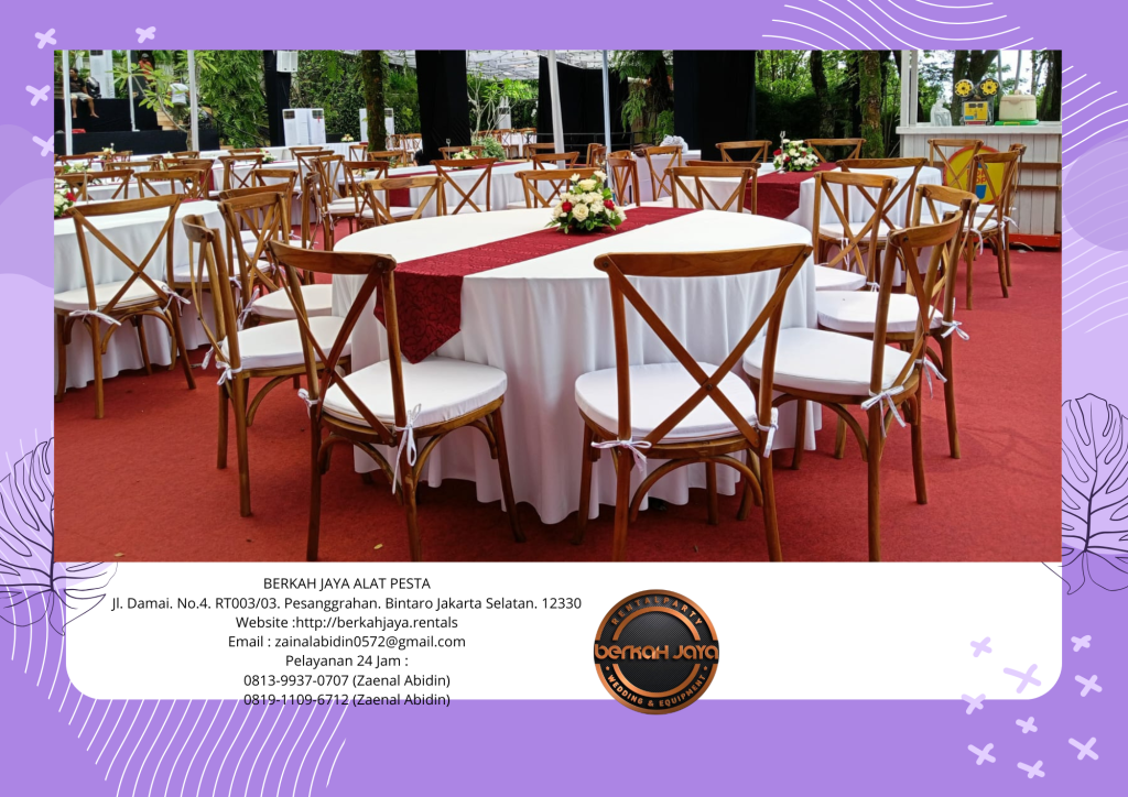 Sewa Kursi VIP Crossback Kayu Jati Set Meja Daerah Jakarta