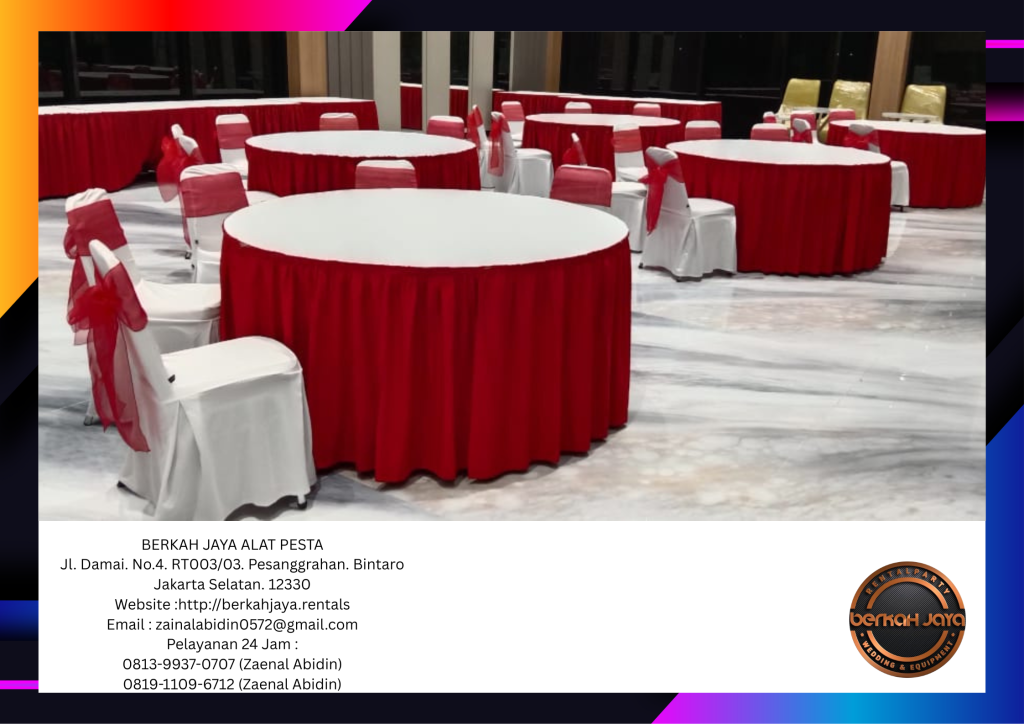 Rental Round Table Taplak Merah Putih Di Jakarta Harga Murah
