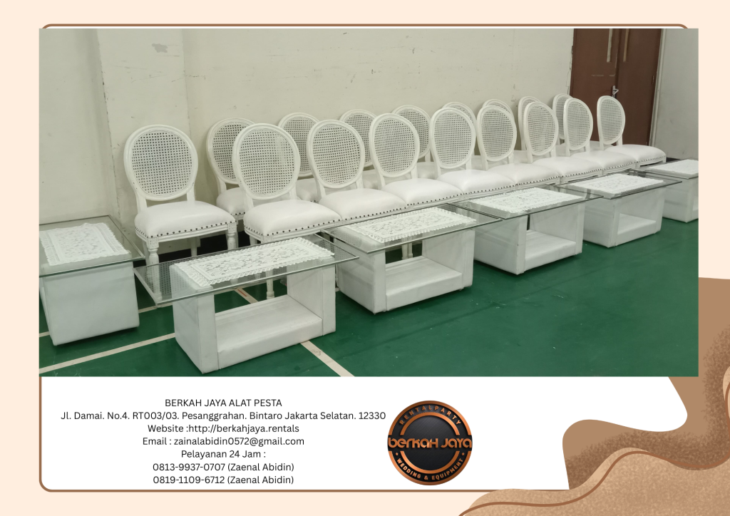 Sewa Meja VIP Kaca Dan Kursi Rustic Daerah Jakarta