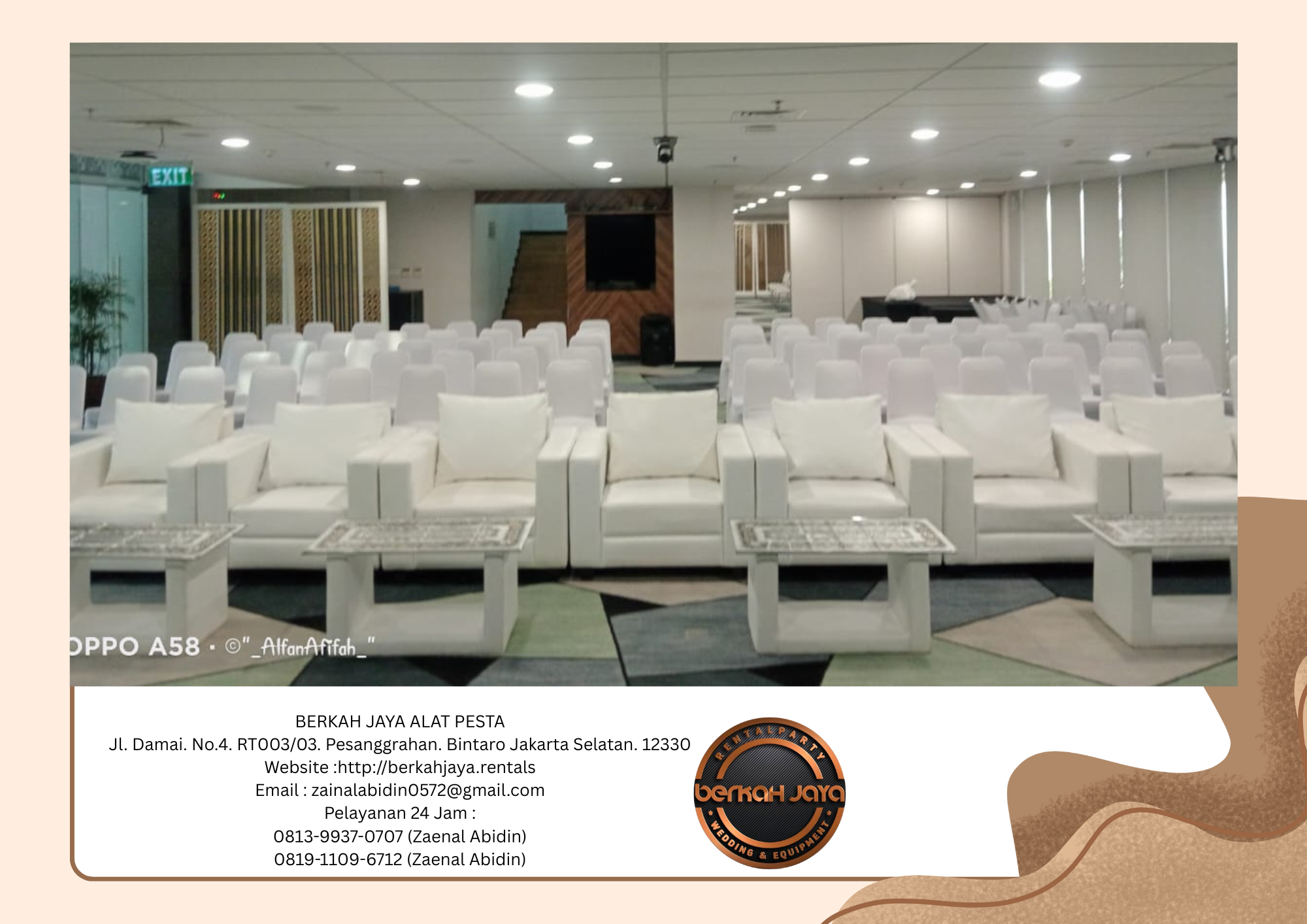 Sewa Sofa Type Single Putih Minimalis Area Depok