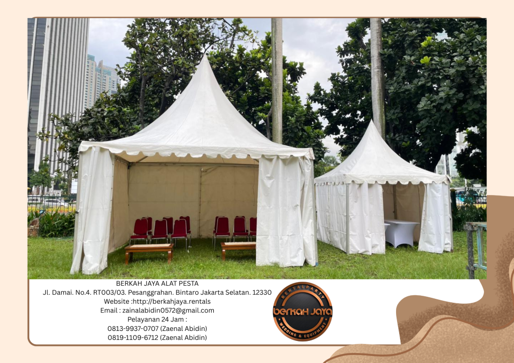 Sewa Tenda Kerucut Putih Area Jakarta Utara Ready Stok Banyak