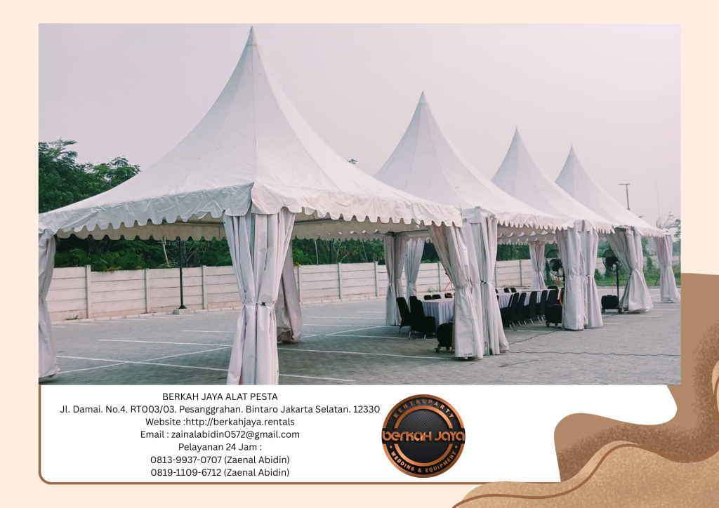 Sewa Tenda Kerucut Putih Area Jakarta Utara Ready Stok Banyak