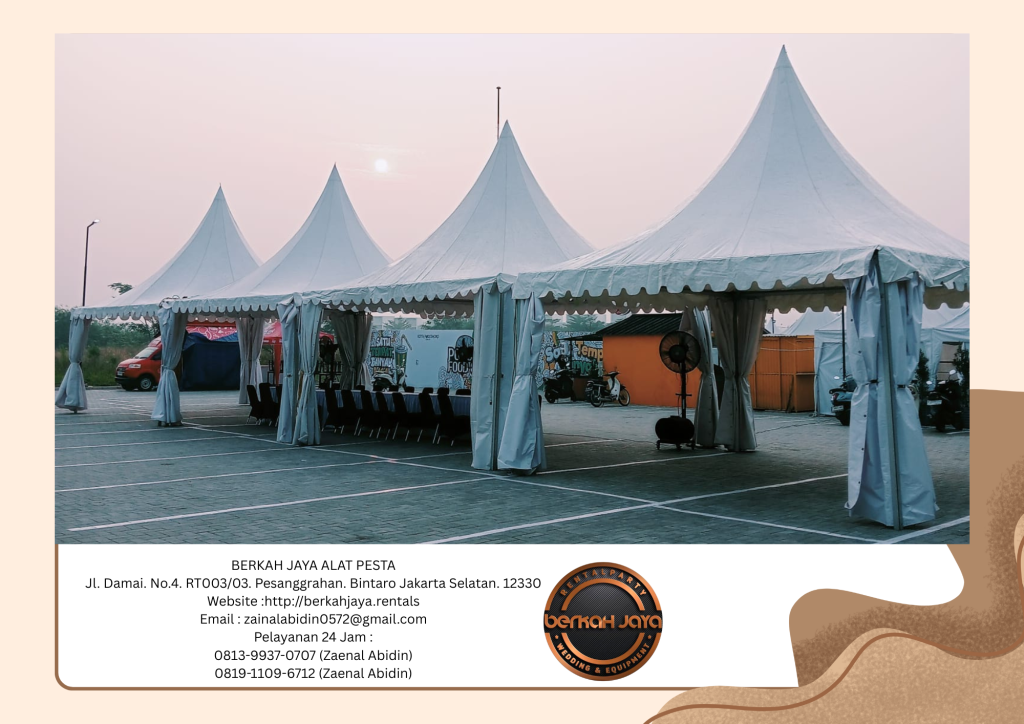 Sewa Tenda Kerucut Putih Area Jakarta Utara Ready Stok Banyak