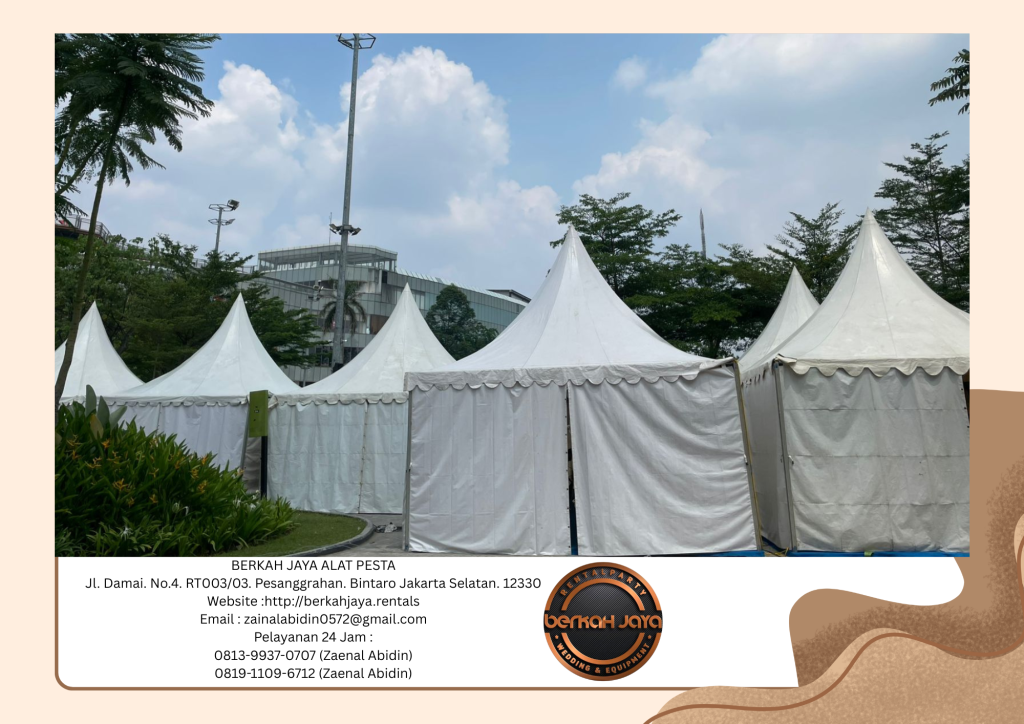 Sewa Tenda Kerucut Putih Area Jakarta Utara Ready Stok Banyak