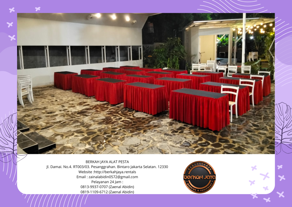 Pusat Rental Meja Kotak Aneka Warna Dan Model Cover Jakarta