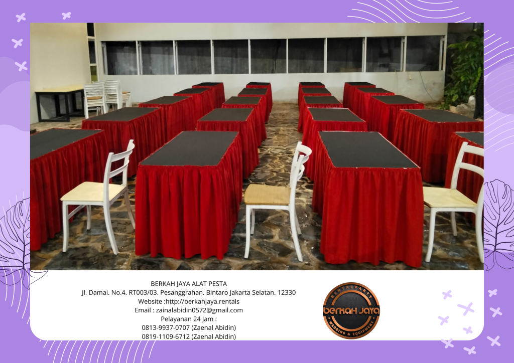 Pusat Rental Meja Kotak Aneka Warna Dan Model Cover Jakarta