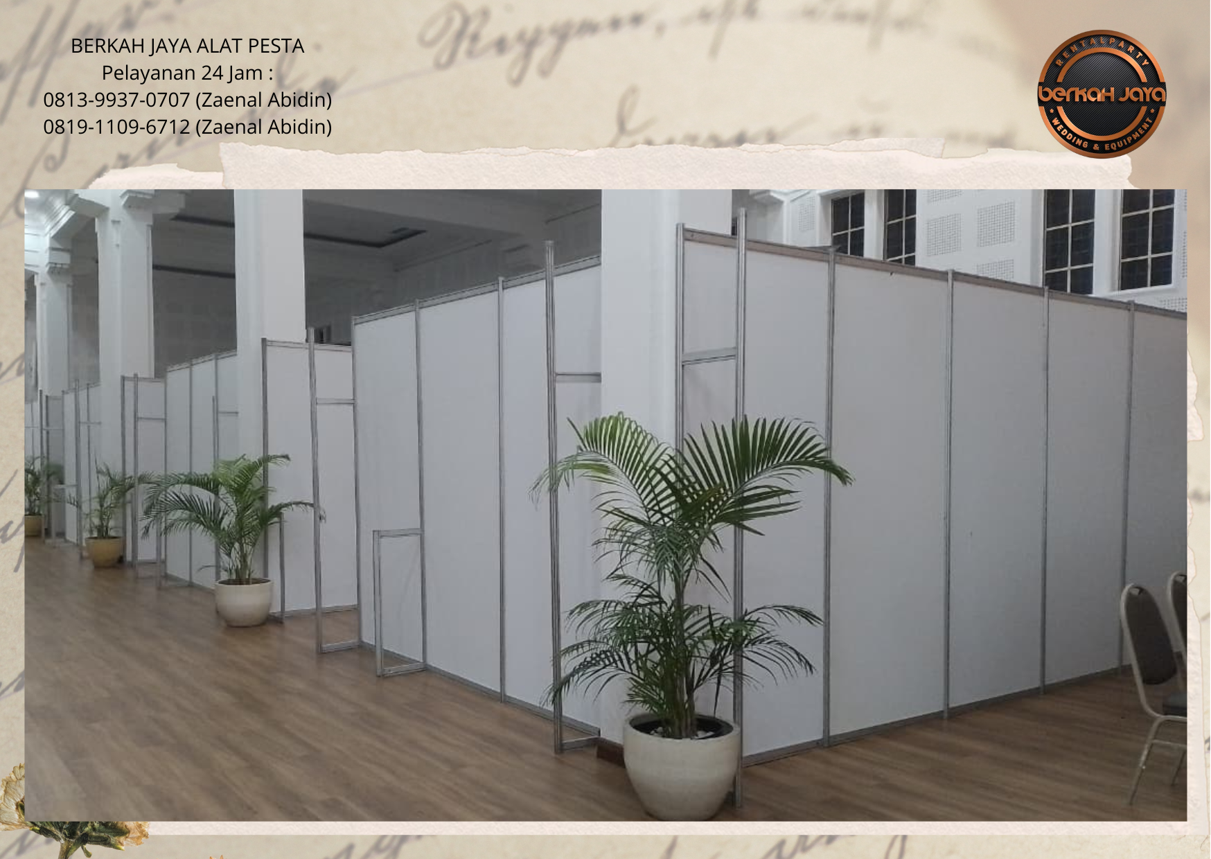 Jasa Sewa Partisi Putih Dan Hitam Sekat Ruang Area Depok