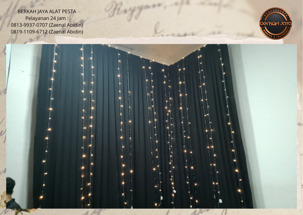 Rental Tenda Roder Tirai Hitam Lampu Bintang Area Jakarta Selatan