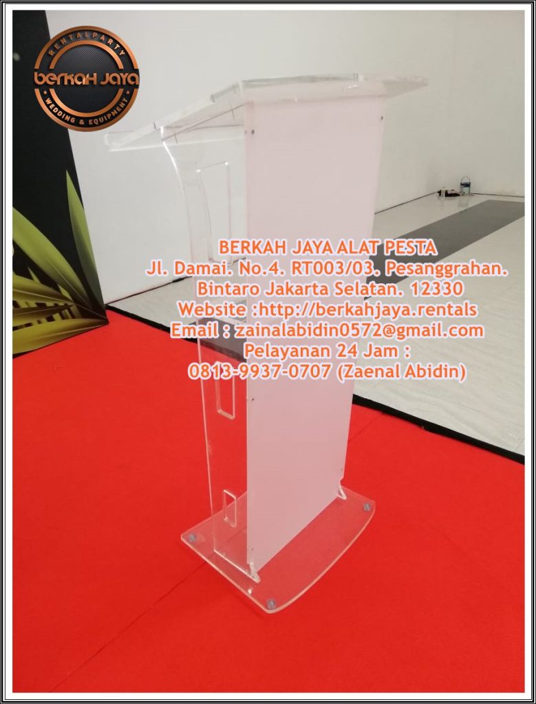 Jasa Sewa Podium VIP Kayu Jati Podium Acrylic Podium Stainless Jakarta Selatan