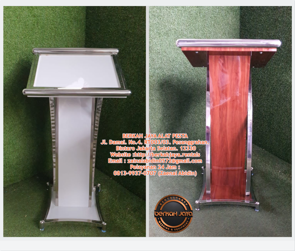Jasa Sewa Podium VIP Kayu Jati Podium Acrylic Podium Stainless Jakarta Selatan
