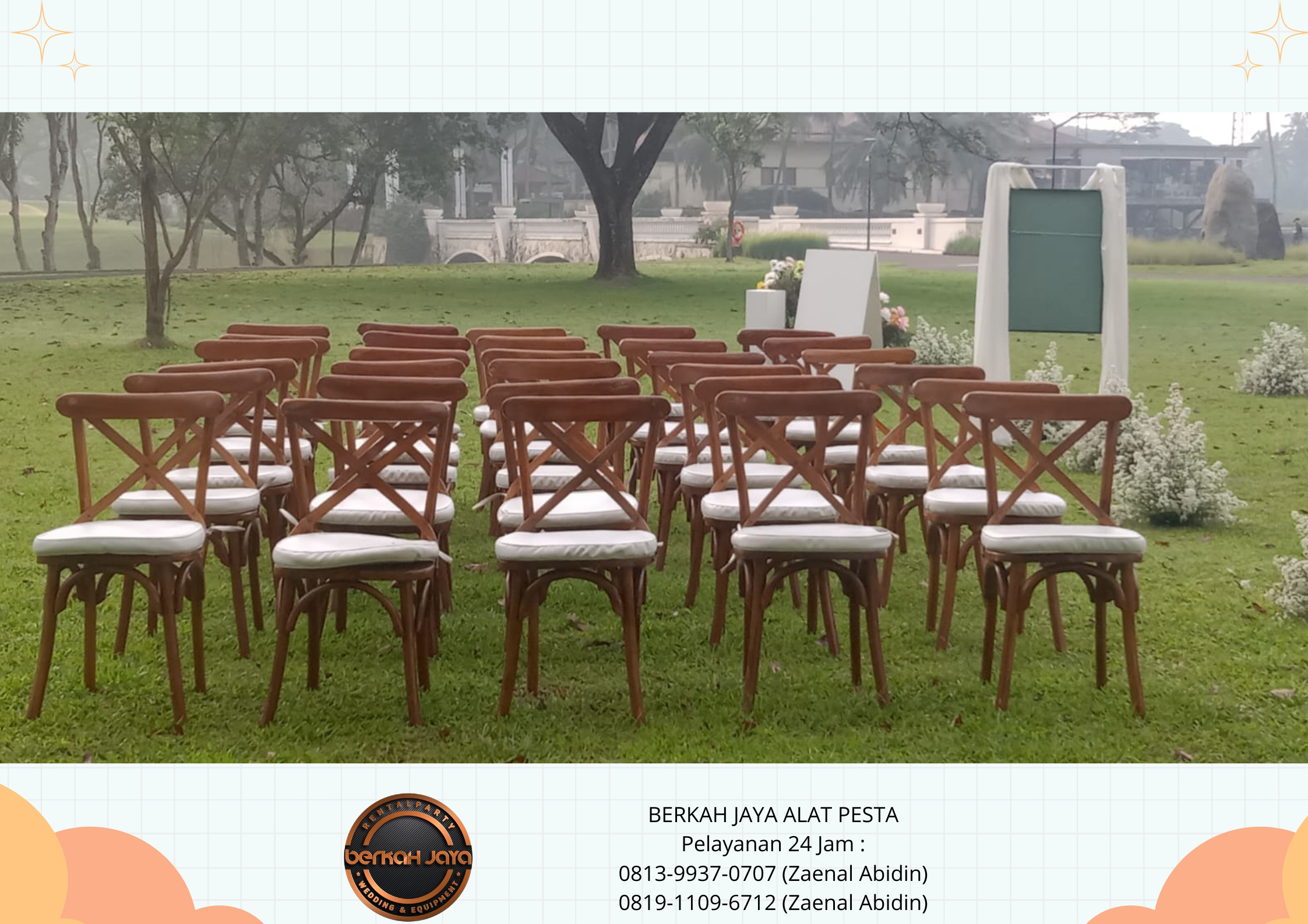 Rental Crossback Chairs atau Kursi Silang Belakang Area Jakarta Selatan