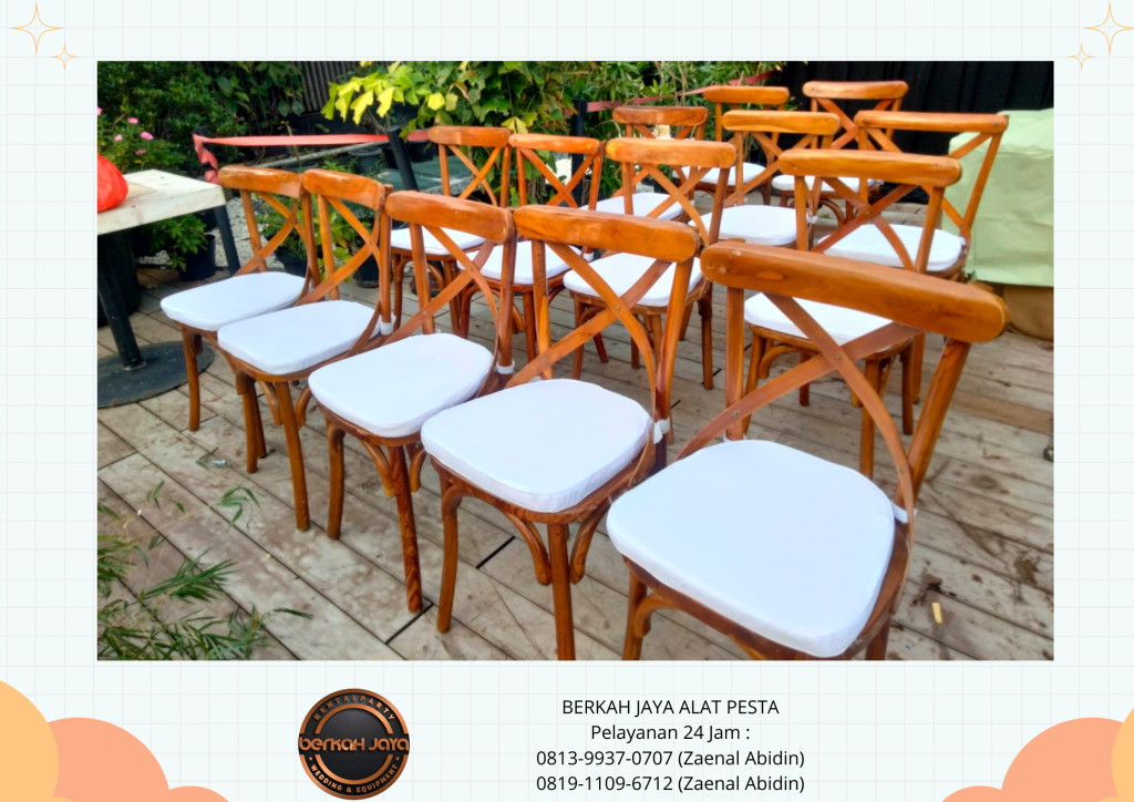 Rental Crossback Chairs atau Kursi Silang Belakang Area Jakarta Selatan
