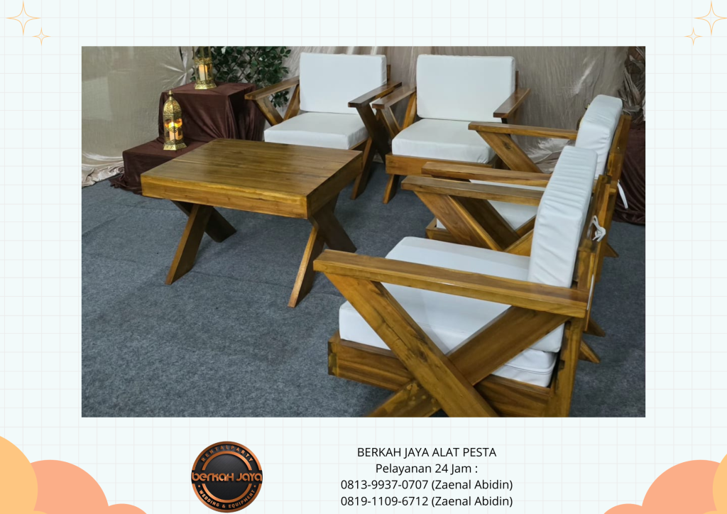 Sewa Sofa Outdoor Dan Meja Kaki Silang Jakarta Selatan