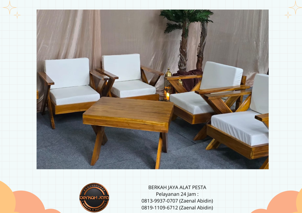 Sewa Sofa Outdoor Dan Meja Kaki Silang Jakarta Selatan