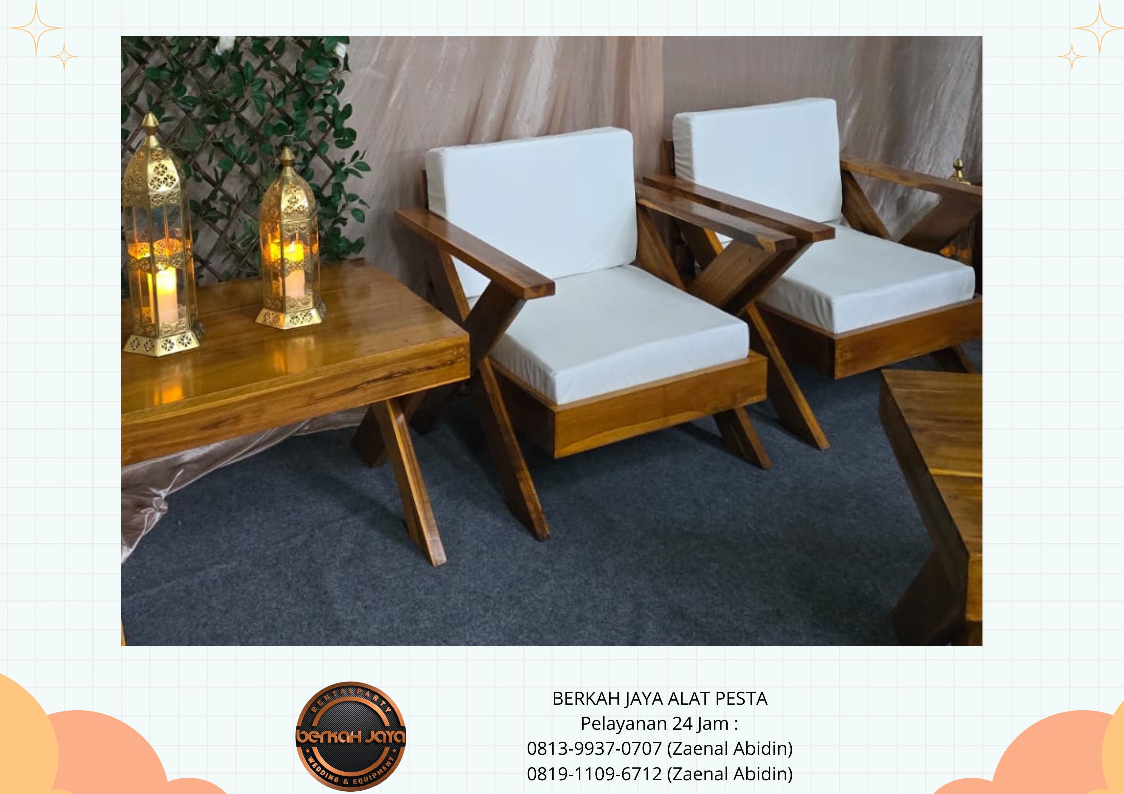 Sewa Sofa Outdoor Dan Meja Kaki Silang Jakarta Selatan
