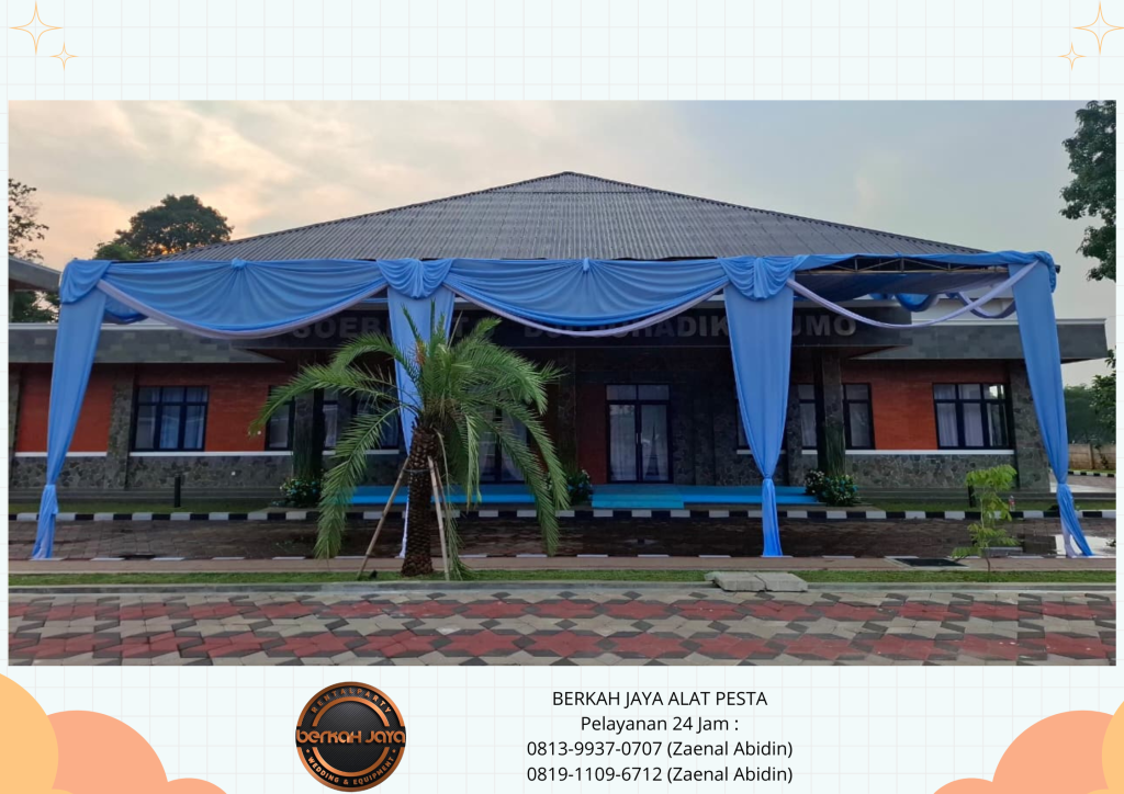 Sewa Tenda Serut Putih Biru Arm Chairs Meja Jakarta Selatan