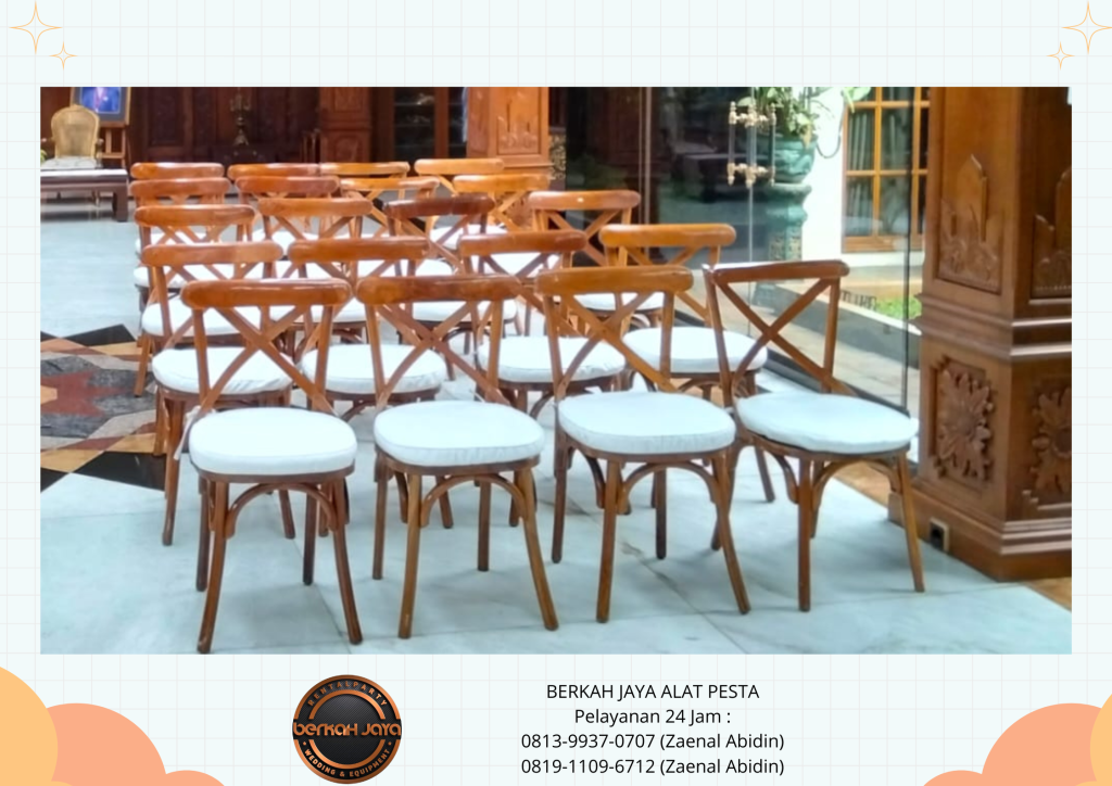 Jasa Sewa KURSI CROSSBACK KAYU Di Jakarta Selatan Event Wedding