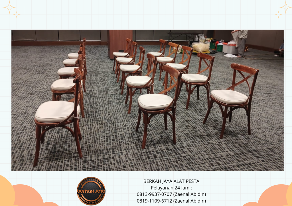 Jasa Sewa KURSI CROSSBACK KAYU Di Jakarta Selatan Event Wedding